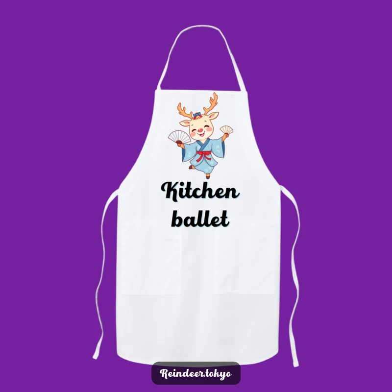 Funny Reindeer Fan Dance Apron: Elegant Cartoon Fun for the Kitchen