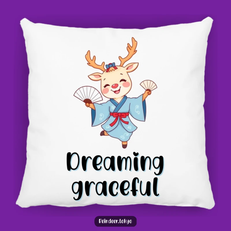 Funny Reindeer Fan Dance Pillow: Cozy Cartoon Comfort with Elegance