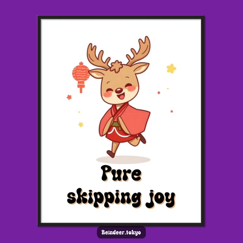Funny Reindeer Kimono Digital Art: Instant Joyful Decor for Your Space!