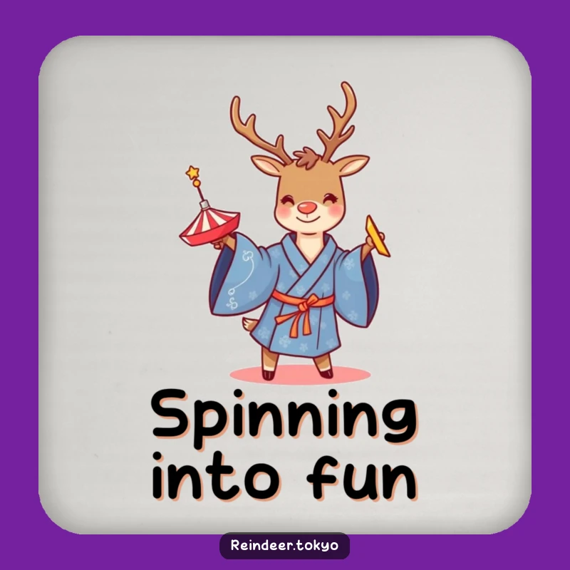Funny Reindeer Spinning Top Coasters: Protect Surfaces with Playful Style!