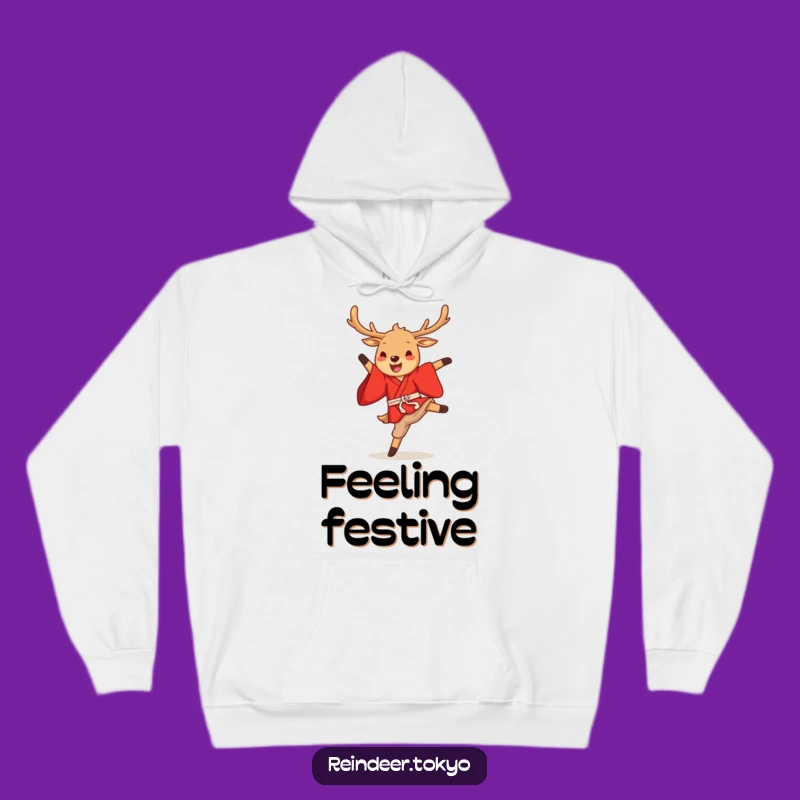 Funny Reindeer Kimono Hoodie: Cozy Cartoon Kick for Winter Comfort
