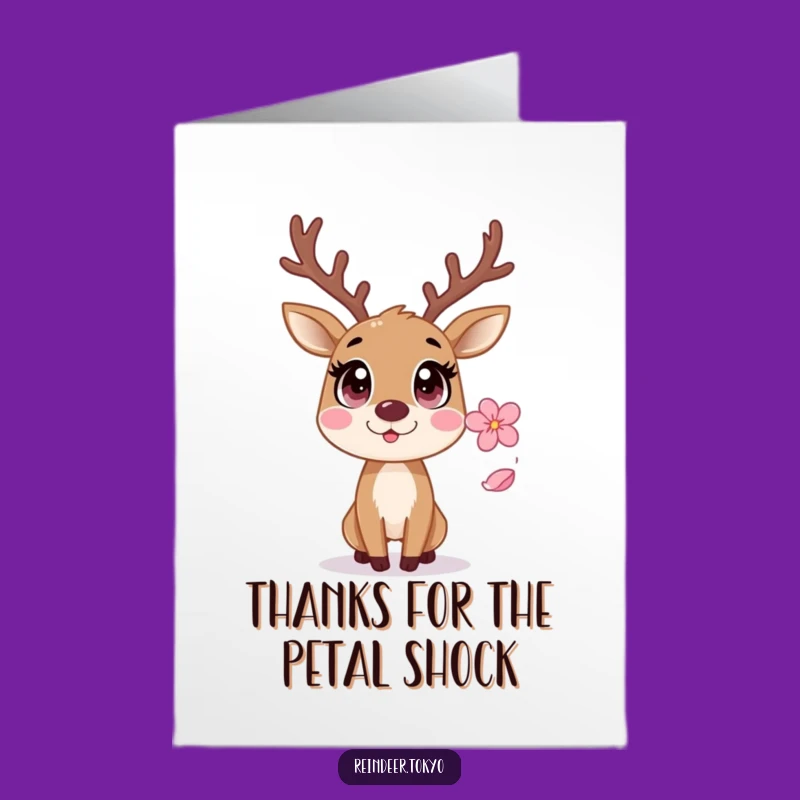 Free Printable Thank You Card: Startled Reindeer, Sakura Surprise, Funny Downloadable