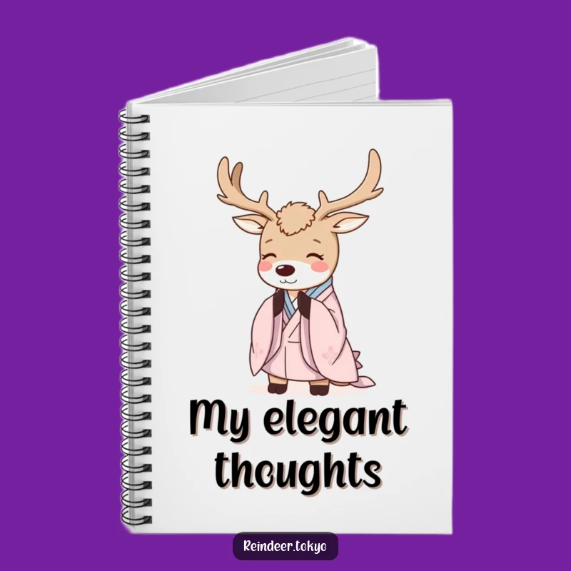 Funny Serene Reindeer Kimono Notebook: Elegant Journaling and Polite Notes