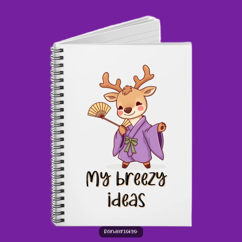 Funny Purple Kimono Reindeer Notebook: Jot Down Ideas with Playful Style