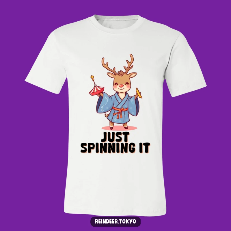 Funny Reindeer Spinning Top T-Shirt: Wear Your Playful Spirit Hilariously!