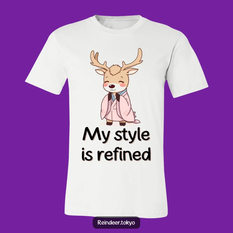 Funny Serene Reindeer Kimono T-Shirt: Elegant and Polite Humor for All