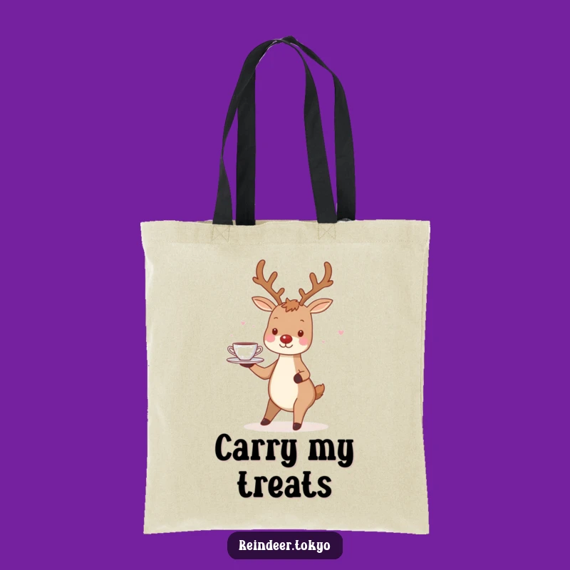 Funny Charming Reindeer Teacup Tote: Whimsical Carry for Everyday