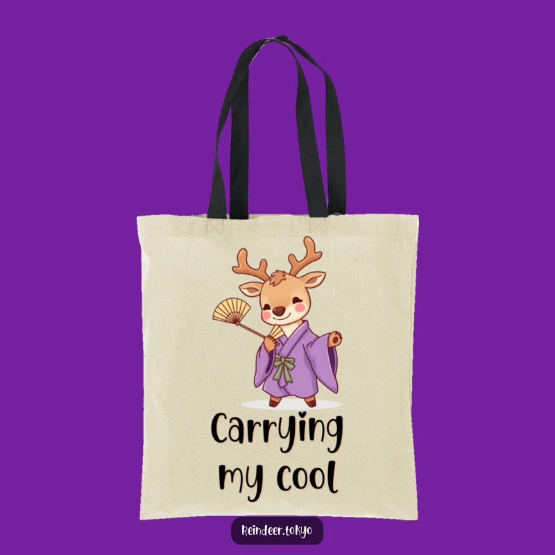 Funny Purple Kimono Reindeer Tote Bag: Carry Your Style with Playful Flair